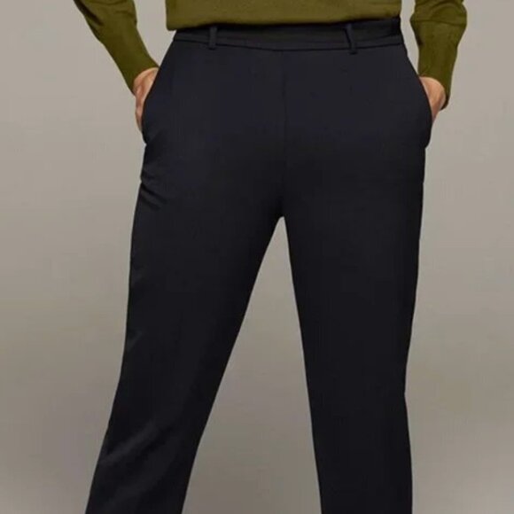 NWT THE FOLD BLACK EC1 FLAT FRONT TAPERED TROUSERS - 12 - Picture 2 of 10